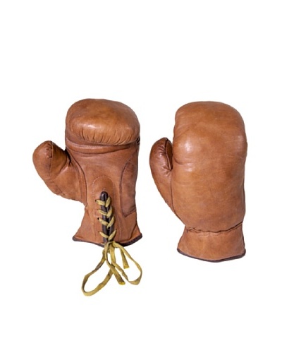 Gargoyles Ltd. Vintage Replica Pair of Boxing Gloves, Brown