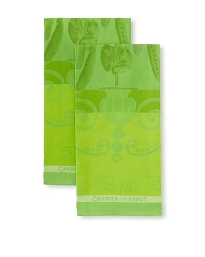 Garnier-Thiebaut Set of 2 Petits Pois Kitchen Towels, Vert