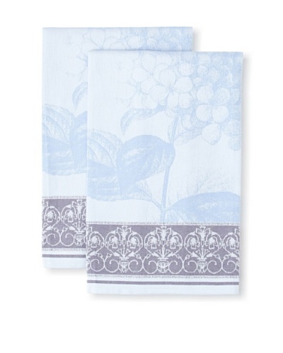 Garnier-Thiebaut Set of 2 Hortensia Kitchen Towels, Bleu
