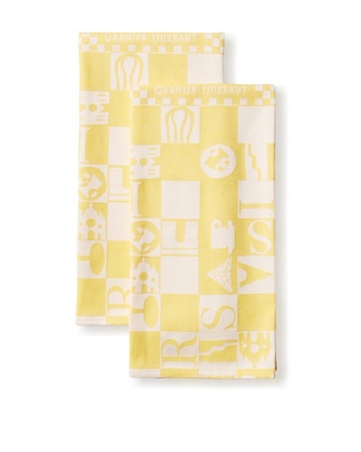 Garnier-Thiebaut Set of 2 Bistrot Kitchen Towels, Jaune