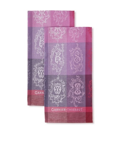 Garnier-Thiebaut Set of 2 Abecedaire Kitchen Towels, Purple, 22 x 30As You See