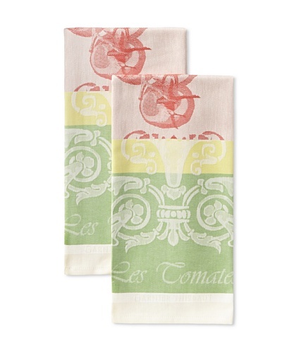 Garnier-Thiebaut Set of 2 Les Tomates Kitchen Towels, Rouge