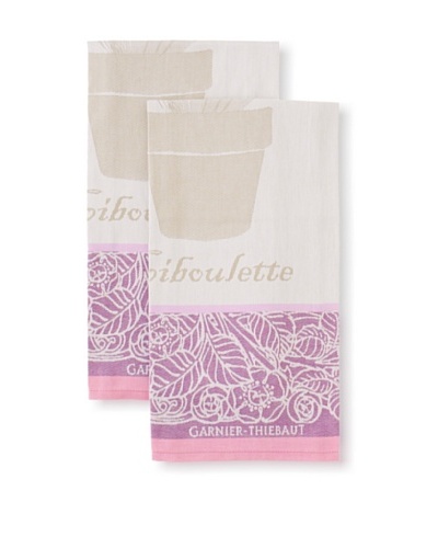 Garnier-Thiebaut Set of 2 Ciboulette Violette Kitchen Towels