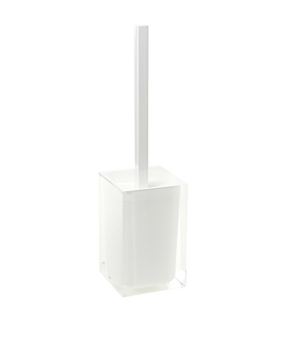 Gedy by Nameek's Modern Square Toilet Brush Holder, White