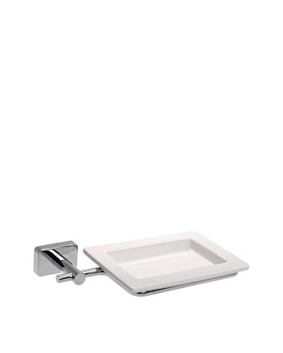 Gedy by Nameek's Minnesota Collection Wall-Mountable Soap Dish, White/Polished Chrome