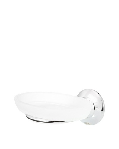 Gedy by Nameek's Ascot Collection Wall-Mountable Soap Dish, White/Polished Chrome