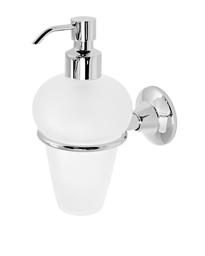 Gedy by Nameek's Ascot Collection Wall-Mountable Soap Dispenser, White/Polished Chrome