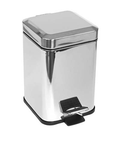 Gedy by Nameek's Square Chrome Waste Bin with Pedal