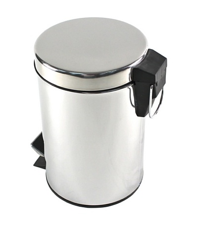 Gedy by Nameek's Round Polished Chrome Waste Bin with Pedal