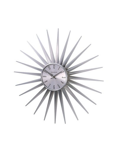 George Nelson Sunburst Clock, Silver