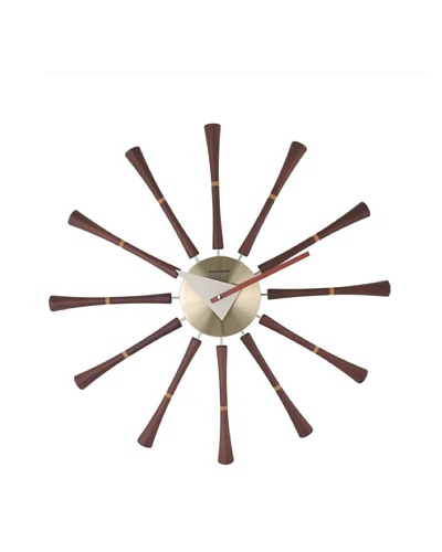 George Nelson Spindle Wall Clock [Dark Wood]