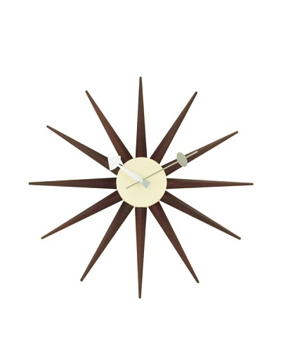 George Nelson Classic Wooden Sunburst Clock [Walnut]