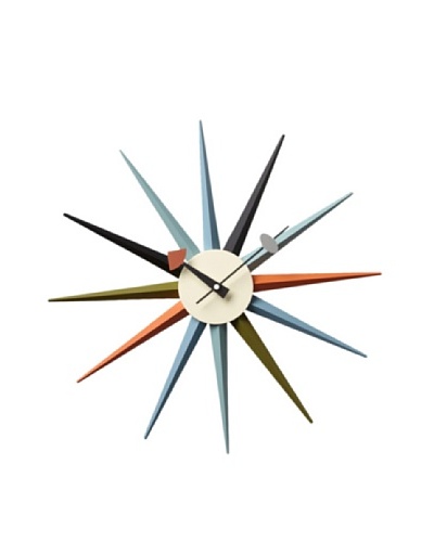 George Nelson Classic Wooden Sunburst Clock [Multi]