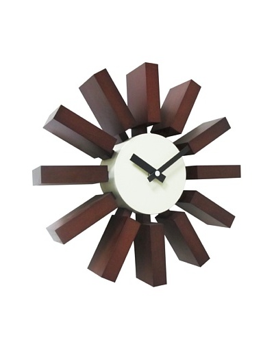 George Nelson Block Clock, Walnut