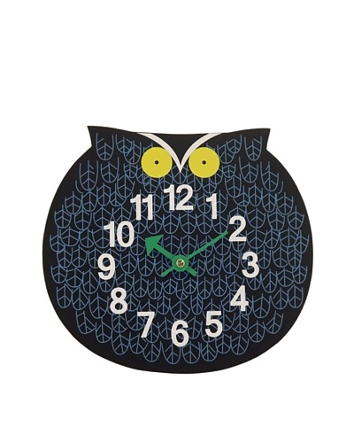 George Nelson Zoo Timer Owl Wall Clock, Blue/Black