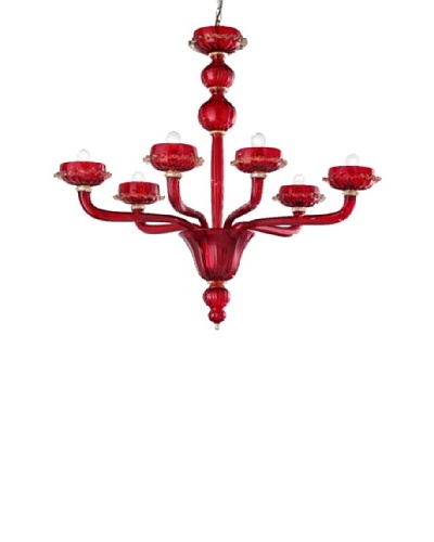 Glass of Venice Milano Chandelier, Rosso/Gold