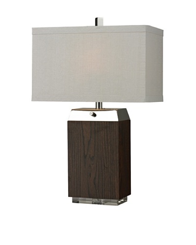 HGTV Home Wood Veneer Table Lamp with Acrylic Base