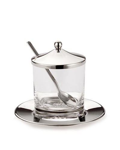 Godinger Jam/Honey Jar with Spoon & Tray, Silver/ClearAs You See