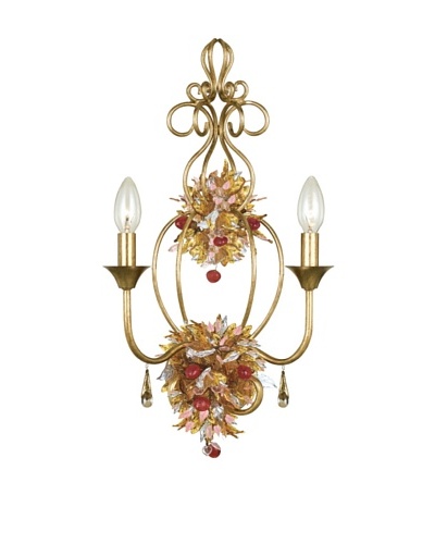 Gold Coast Lighting Antique Gold Leaf Wrought Iron Wall Sconce