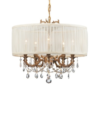 Gold Coast Lighting Ornate Chandelier with Shade, Aged Brass