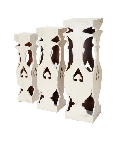 GuildMaster Set of 3 Clove Pedestals, Off-WhiteAs You See