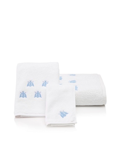 Haute Home Bees Terry Towel Set, Blue