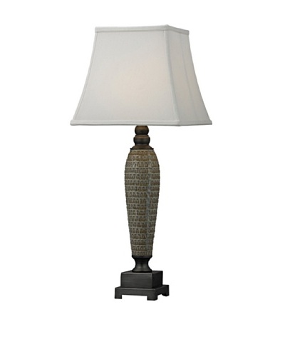 HGTV Home Glazed Ceramic with Pewter Accents Table Lamp