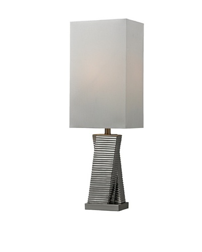 HGTV Home Chrome Plated Ceramic Table Lamp