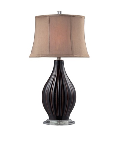 HGTV Home Glazed Coffee Colored Ceramic Table Lamp