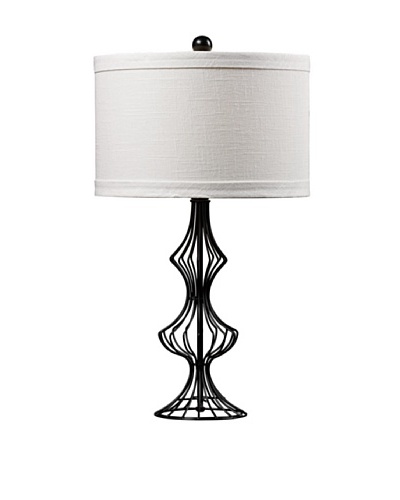 HGTV Home Matte Black Colored Curved Wire Table Lamp