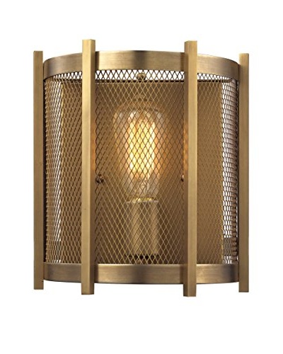 HGTV Home Rialto Collection 1-Light Sconce, Aged Brass