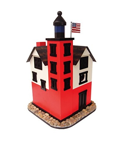 Michigan Lighthouse Birdhouse, Red/Black