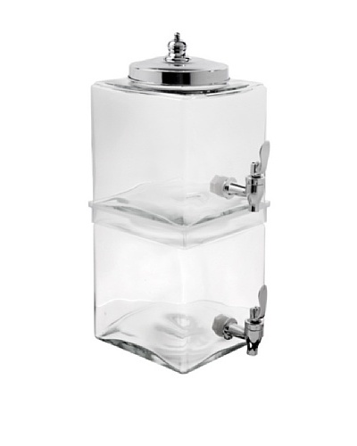 Home Essentials Del Sol 2 Tier Cube Jug Beverage Dispenser, Clear
