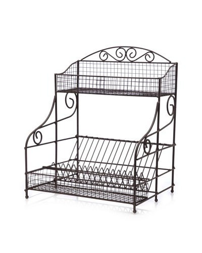 Home Essentials Wire Standing Dish Rack, French Grey