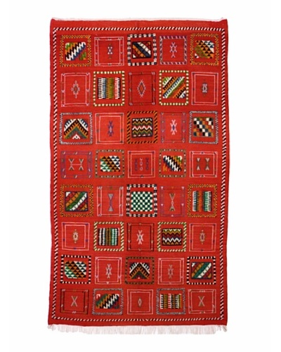 Hotel Marrakeche One of a Kind Hand Knotted Moroccan Rug, Red, 3' 9 x 7' 8