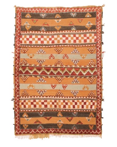 Hotel Marrakeche One of a Kind Hand Knotted Moroccan Rug, Red/Orange/Grey, 5' x 6' 10