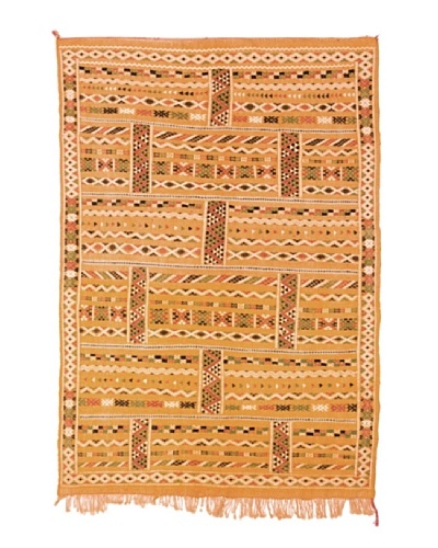 Hotel Marrakeche One of a Kind Hand Knotted Moroccan Rug, Tan/Crème/Brown, 4' 1 x 6' 1