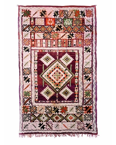 Hotel Marrakeche One of a Kind Hand Knotted Moroccan Rug, Crème/Red/Green, 5' 11 x 10' 2