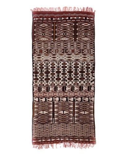 Hotel Marrakeche One of a Kind Hand Knotted Moroccan Rug, Red/Brown/Crème, 5' 2 x 11' 9