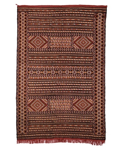 Hotel Marrakeche One of a Kind Hand Knotted Moroccan Rug, Brown/Burgundy/Orange, 5' 7' x 8' 11'