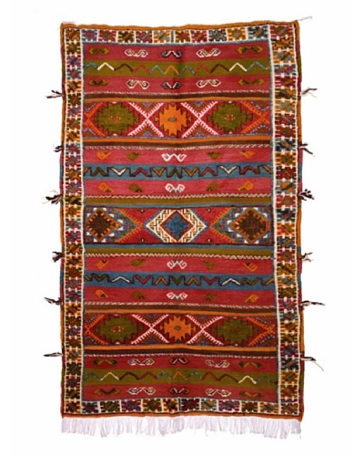 Hotel Marrakeche One of a Kind Hand Knotted Moroccan Rug, Red/Green/Blue, 5' x 9'