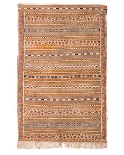 Hotel Marrakeche One of a Kind Hand Knotted Moroccan Rug, Crème/Brown, 4' 1 x 7' 10