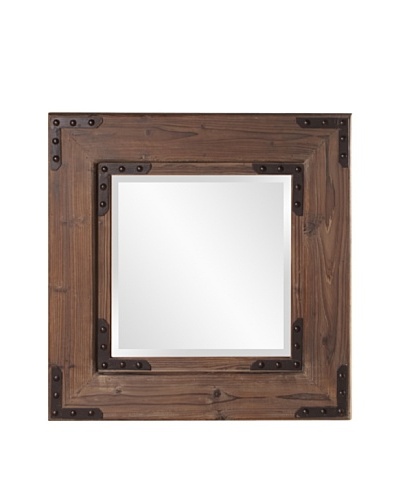 Howard Elliott Collection Caldwell Square Mirror, Natural Wood