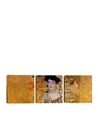 iCanvasArt Gustav Klimt: Portrait of Adele Bloch-Bauer I Panoramic Giclée Triptych
