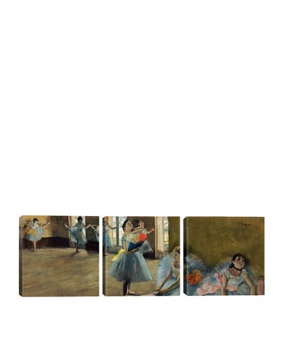 iCanvasArt Edgar Degas: Dancers By Rail Panoramic Giclée Triptych