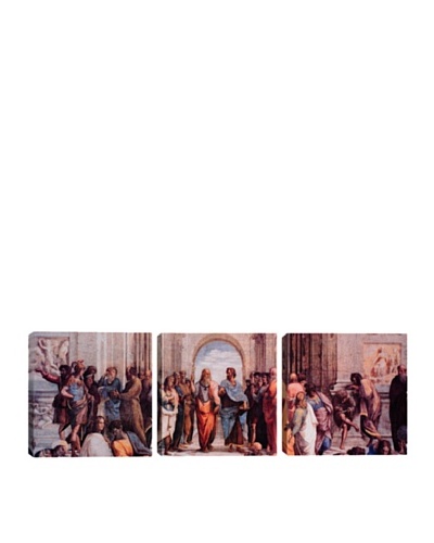 iCanvasArt Raphael: School of Athens Panoramic Giclée Triptych