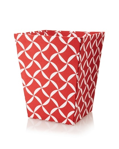 Image By Charlie Cotton Sateen Taylor Wastepaper Basket, Geometric, Cherry Red