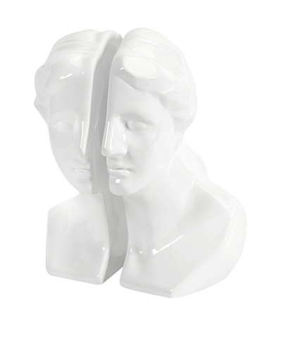 White Greek Lady Bookends