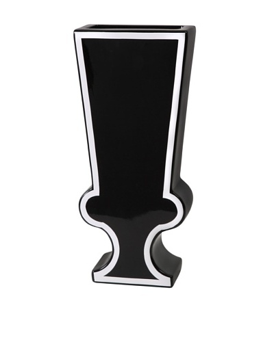 Imax Maqueen Tall Ceramic Vase, Black/White