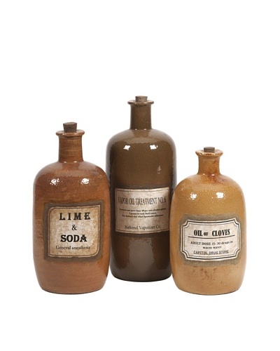 Set of 3 Easton Decorative Medicine Bottles